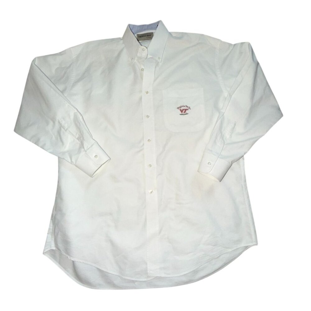 Thomas Bros. By Hagale Virginia Tech Embroidered Button Front Shirt-White-L-GUC